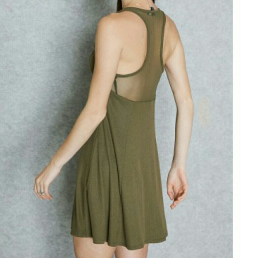 FOREVER21 Olive Skater Dress